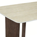 Almira 180cm Walnut & Travertine Ceramic Marble Dining Table