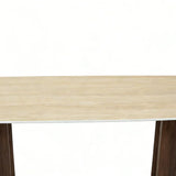 Almira 180cm Walnut & Travertine Ceramic Marble Dining Table