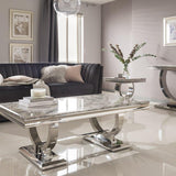 Arianna 120cm White Marble Console Table-Esme Furnishings