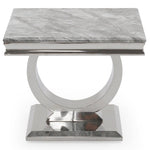 Arianna Grey Marble Lamp Table-Esme Furnishings