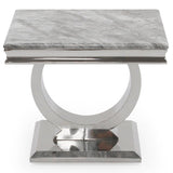 Arianna Grey Marble Lamp Table-Esme Furnishings