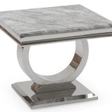 Arianna Grey Marble Lamp Table-Esme Furnishings