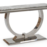 Arianna 120cm Grey Marble Console Table-Esme Furnishings