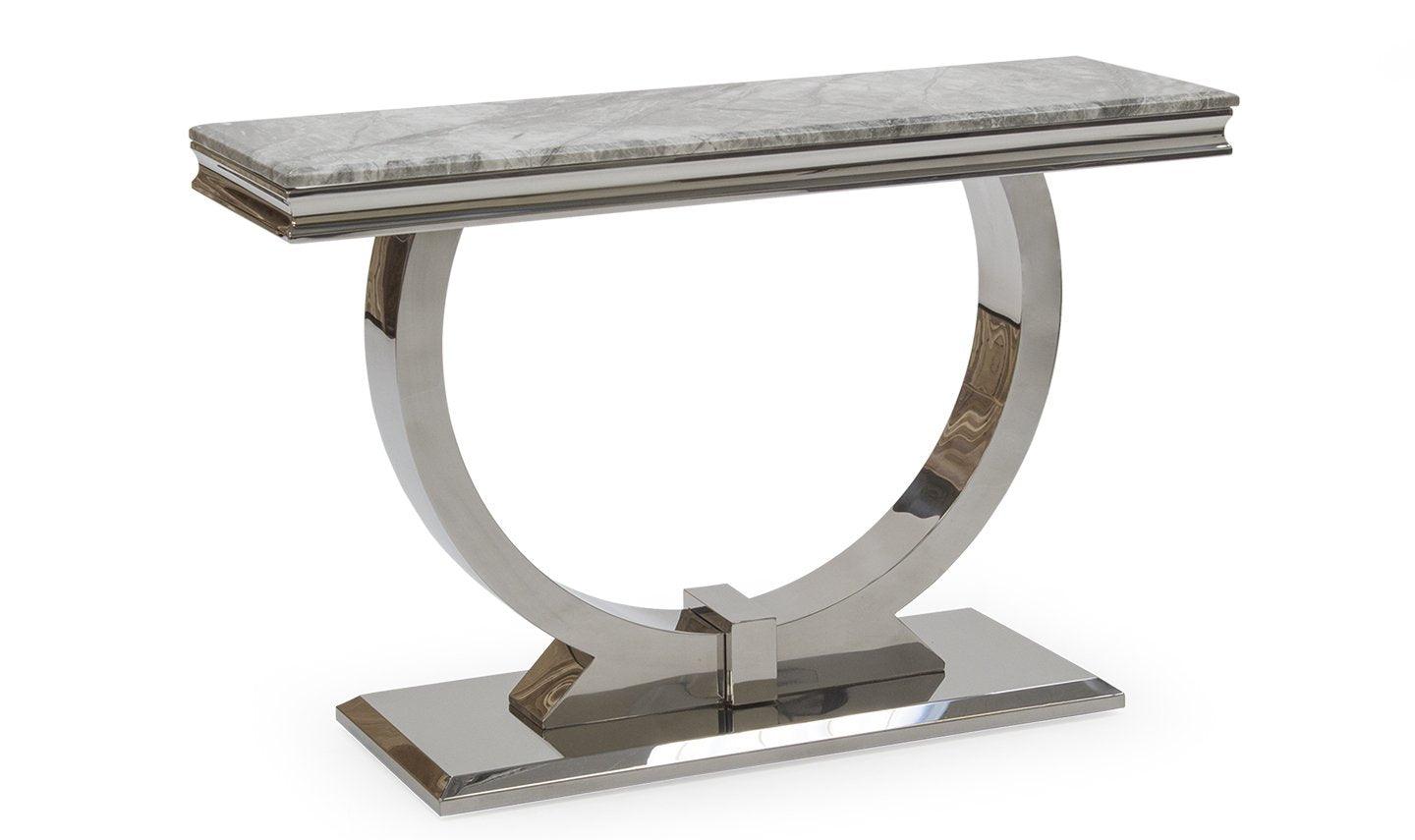 Arianna 120cm White Marble Console Table-Esme Furnishings