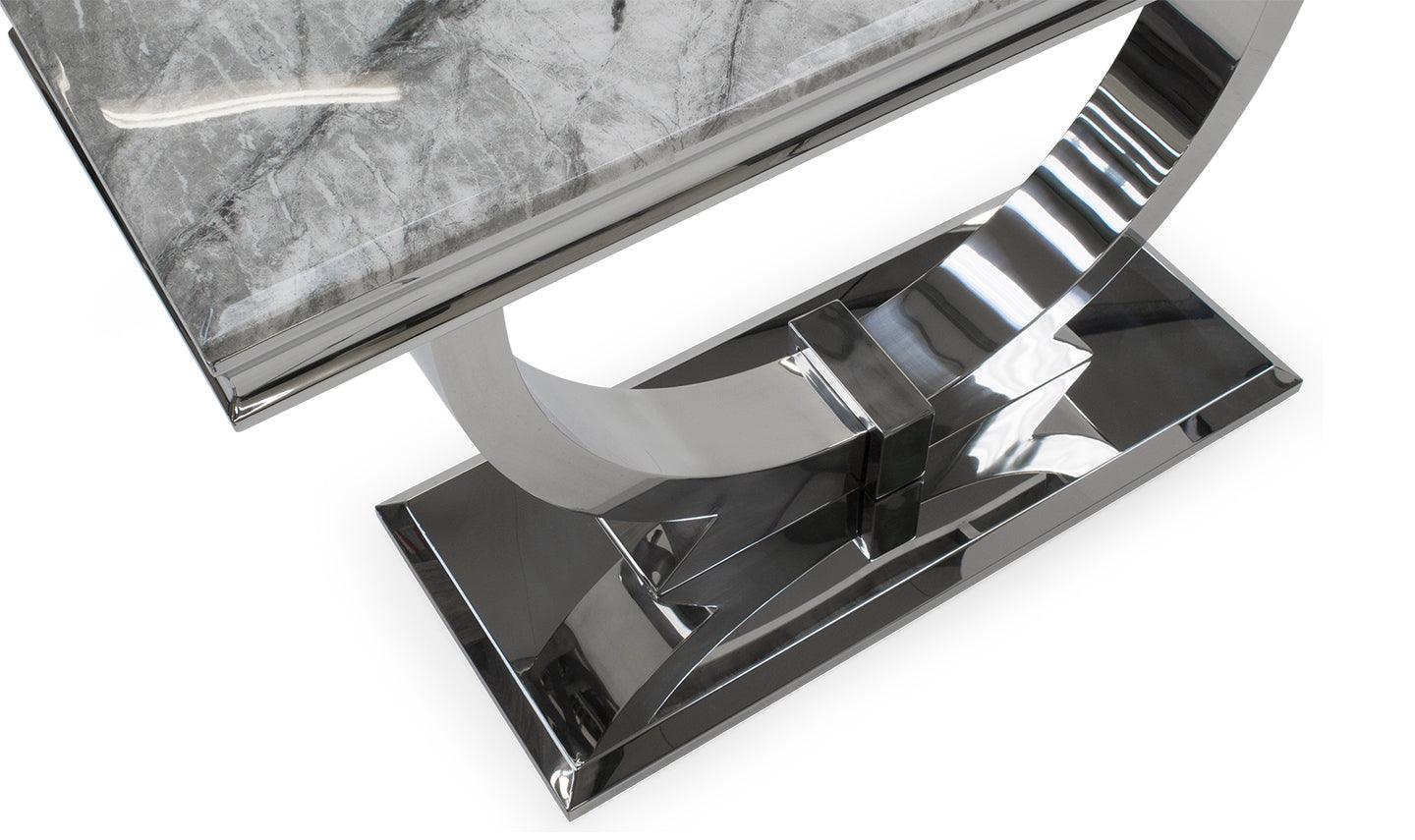 Arianna 120cm Grey Marble Console Table-Esme Furnishings