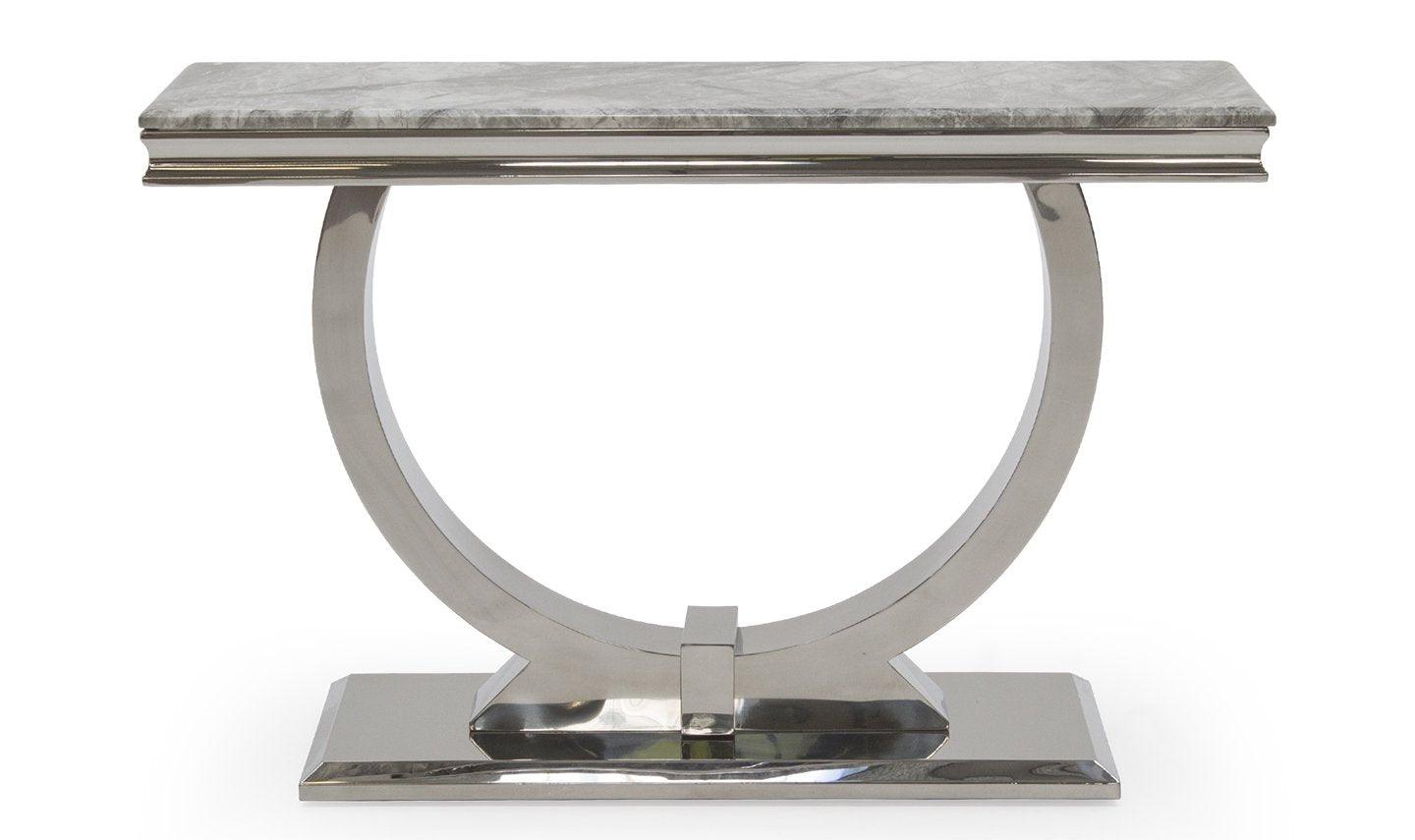 Arianna 120cm White Marble Console Table-Esme Furnishings