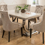 Arianna 180cm Cream Marble Dining Table-Esme Furnishings