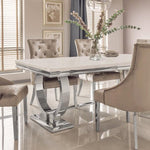 Arianna 180CM Marble & Chrome Dining Table - 5 Colours-Esme Furnishings
