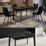 Arizona Extending Black Ceramic Table With Monza Chairs