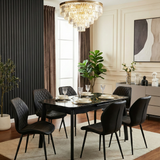 Arizona Extending Black Gold Ceramic Table With Oliver Chairs