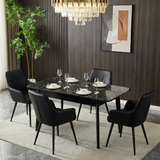 Arizona Extending Black Gold Ceramic Table With Palermo Chairs