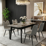 Arizona Extending Grey Ceramic Table With Monza Chairs