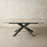 Lima 180-230cm Spanish Grey/White Ceramic Marble Centre Extending Dining Table