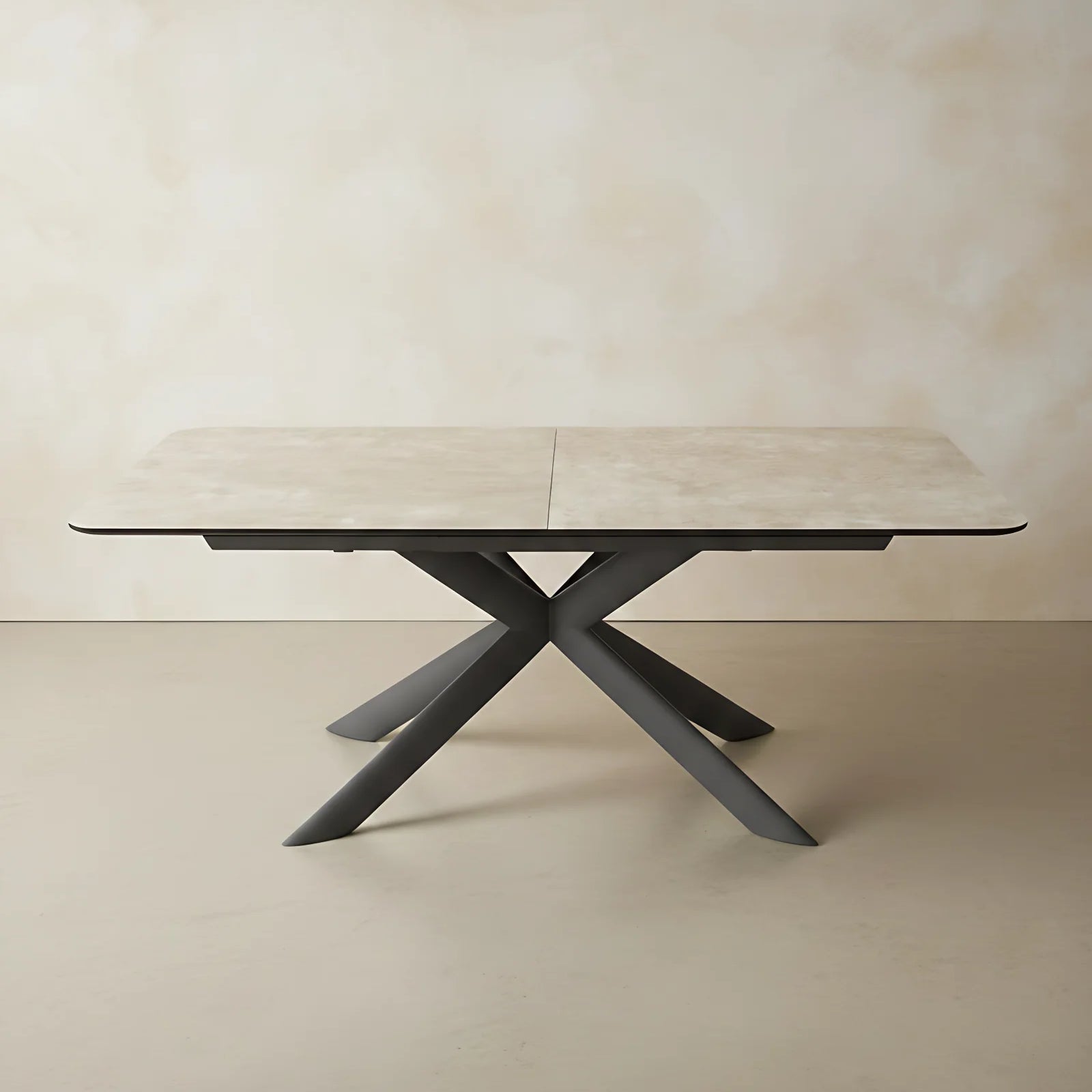 Lima 180-230cm Spanish Grey/White Ceramic Marble Centre Extending Dining Table