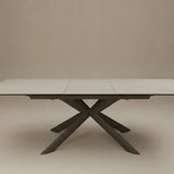 Lima 180-230cm Spanish Grey/White Ceramic Marble Centre Extending Dining Table