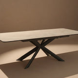 Lima 180-230cm Spanish Grey/White Ceramic Marble Centre Extending Dining Table