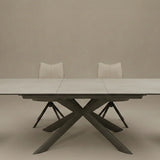 Lima 180-230cm Spanish Grey/White Ceramic Marble Centre Extending Dining Table