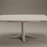 Star 127-177cm Travertine Cream Ceramic Marble Side Extending Dining Table