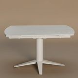 Star 127-177cm Travertine Cream Ceramic Marble Side Extending Dining Table