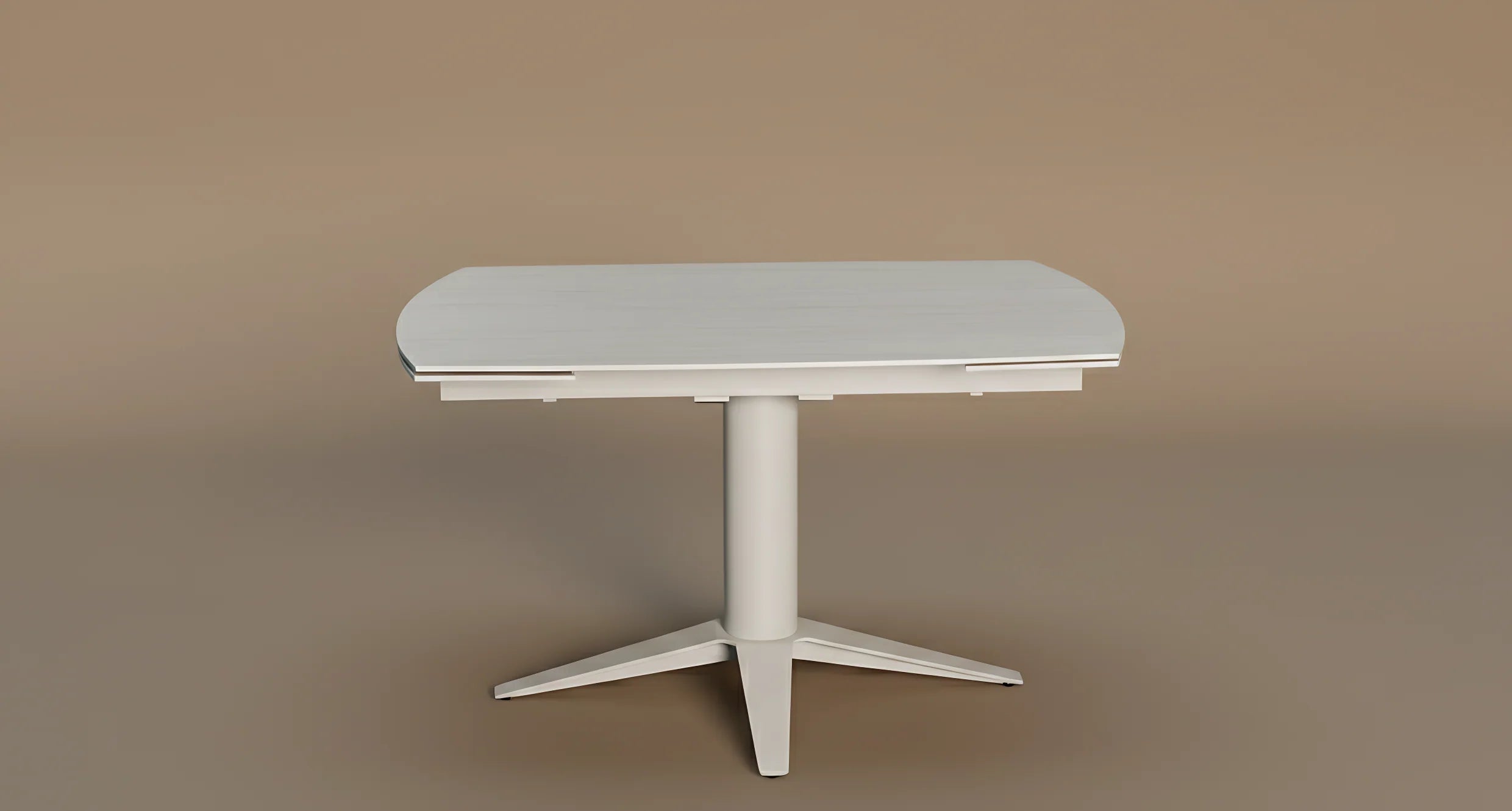Star 127-177cm Travertine Cream Ceramic Marble Side Extending Dining Table