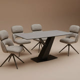Ava 150cm Grey Spanish Ceramic Marble Dining Table