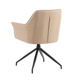 Azure PU Leather Swivel Dining Chairs With Black Metal Base - Pairs - 2 Colours