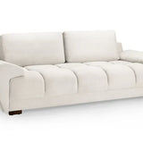 Zara Bubble Cream Plush Velvet 3 Seater Sofa