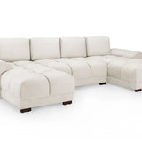 Zara Bubble Corner U Shape Cinema Cream Plush Velvet Sofa