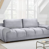 Zara Bubble Grey Plush Velvet 3 Seater Sofa