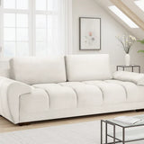 Zara Bubble Cream Plush Velvet 3 Seater Sofa