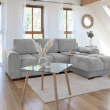 Zara Grey Plush Velvet Universal Corner Sofabed with Storage