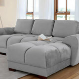Zara Grey Plush Velvet Universal Corner Sofabed with Storage