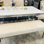 Majestic Mink Quilted Plush Velvet 140cm Bench-Esme Furnishings