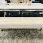 Majestic Mink Quilted Plush Velvet 140cm Bench-Esme Furnishings