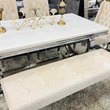 Majestic Mink Quilted Plush Velvet 140cm Bench-Esme Furnishings