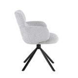 Monaco Pandora Beige Ceramic Marble Extendable Dining Table 160-240cm with Tuscany Grey Velvet 360° Swivel Chairs