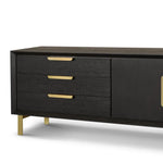 Aspen Textured Coffee Oak Veneer Sideboard 2-doors and 3-drawers-Esme Furnishings