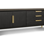 Aspen Textured Coffee Oak Veneer Sideboard 2-doors and 3-drawers-Esme Furnishings