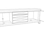 Cassis Media Unit with Gold Handles-Esme Furnishings