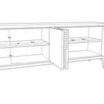 Kyoto 4-Door Sideboard Textured Grey Oak Veneer With Brushed Brass Feet-Esme Furnishings