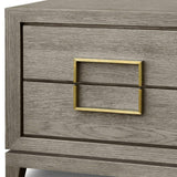 Lucca 2-Drawer Bedside Cabinet Grey Oak Veneer with Gold Handles-Esme Furnishings