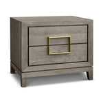 Lucca 2-Drawer Bedside Cabinet Grey Oak Veneer with Gold Handles-Esme Furnishings