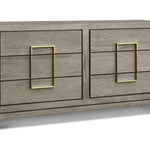 Lucca 6-Drawer Chest of Drawers Grey Coloured Oak Veneer With Gold Handles-Esme Furnishings