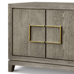 Lucca 4-Door Sideboard in Textured Grey/Taupe Coloured Oak Veneer-Esme Furnishings