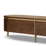 Berkeley Designs Malibu Natural Walnut Media Unit with Gold Brass Handles