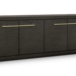 Sorrento 4-Door Sideboard In A Dark Oak Veneer With Gold Handles-Esme Furnishings