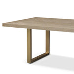 Valencia Grey Parquet Top Dining Table with Gold Brass Base-Esme Furnishings