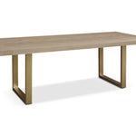 Valencia Grey Parquet Top Dining Table with Gold Brass Base-Esme Furnishings