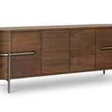 Berkeley Designs Vienna Natural Walnut / Brushed Brass 4 Door Sideboard