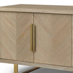 Valencia Sideboard 4-Door Sideboard Natural Grey Oak In Parquet Style-Esme Furnishings